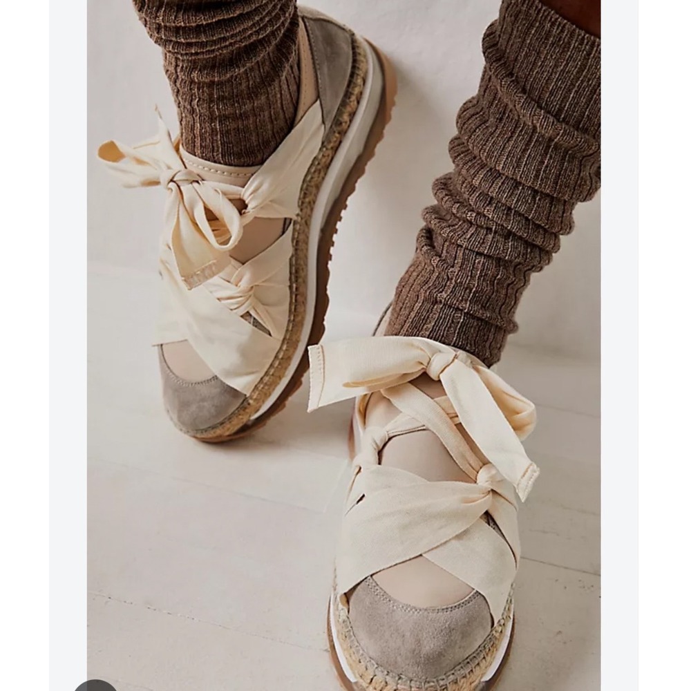 Free People Chapmin Espadrille Sneakers Cream Taupe